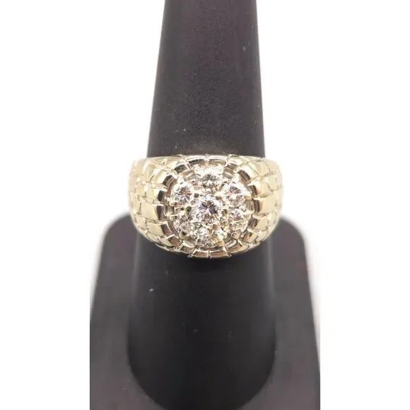 14KT WHITE GOLD 13.70G DIAMOND 1.00CTW SIZE 7.50 (124980-3)